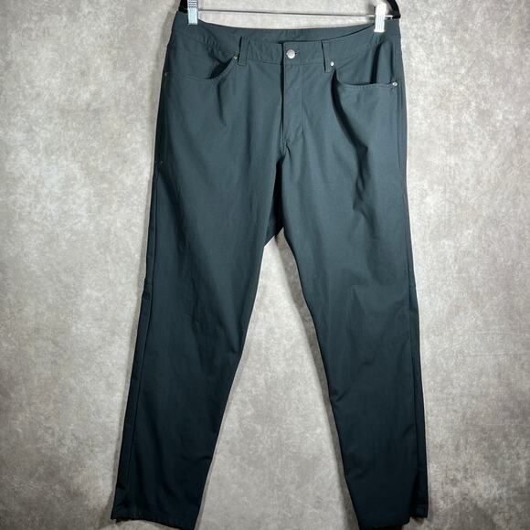 Lululemon ABC Classic-Fit 5 Pocket Pants Mens Size 34 Black Wrinkle Resistant - Picture 2 of 10